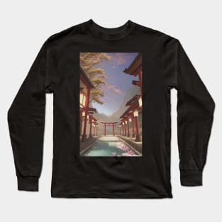 Japanese traditional Torii landscape Long Sleeve T-Shirt